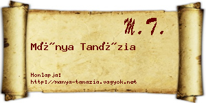 Mánya Tanázia névjegykártya